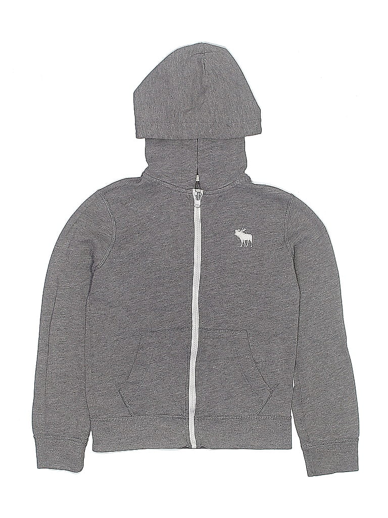 Pre-owned Abercrombie Kids' Zip Up Hoodie In Gray