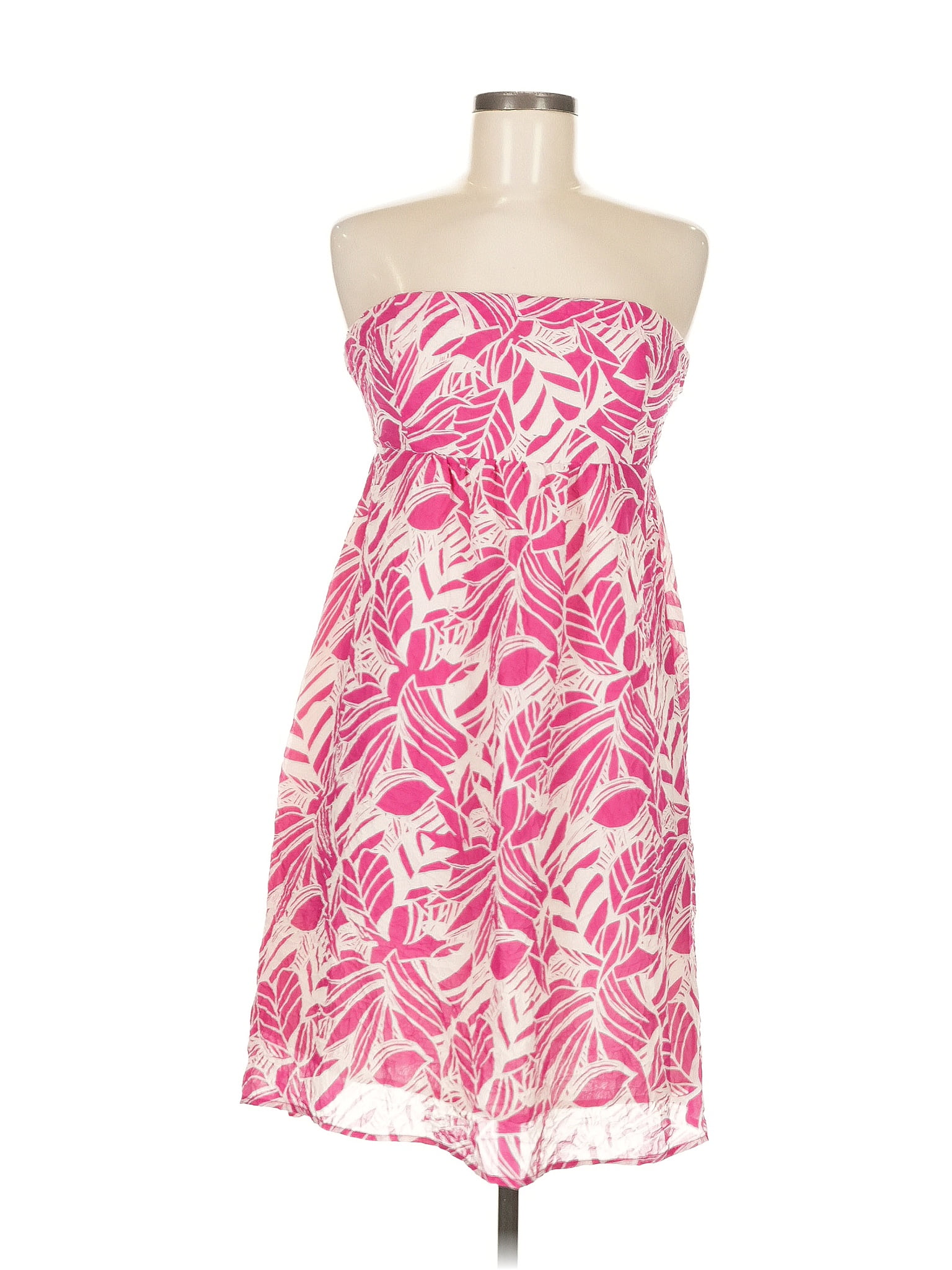 American Eagle Outfitters 100% Polyester Tropical Pink Cocktail Dress Size 8