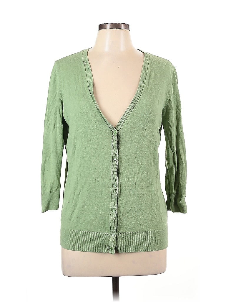 Pre-owned Ann Taylor Loft Outlet Cardigan Sweater In Green