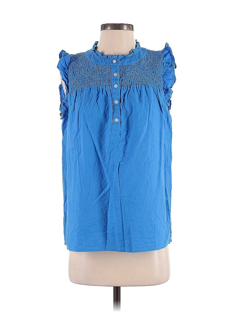 Pre-owned Ann Taylor Loft Outlet Sleeveless Blouse In Blue