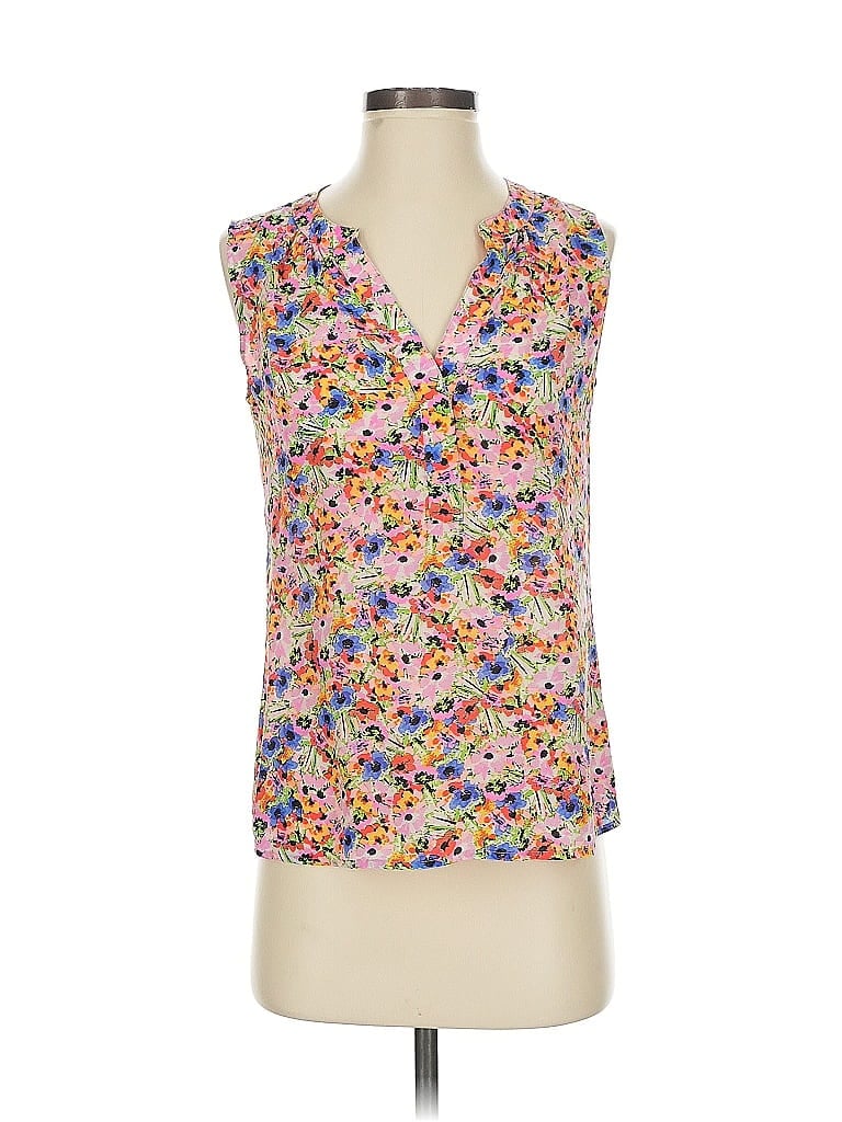Click to view more detailed imagery on our partner's website Pre-owned Banana Republic Sleeveless Silk Top Pink Plunge Neckline Tops