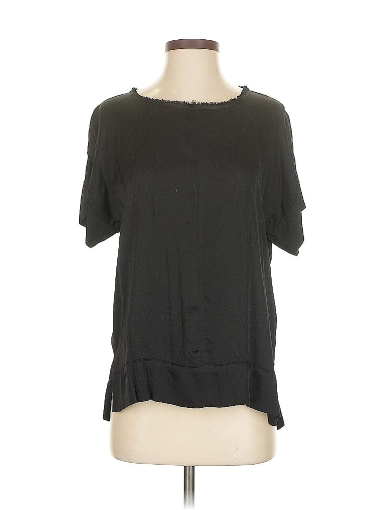 Pre-owned Rachel Zoe Short Sleeve Blouse In Black