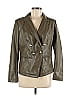 G by Giuliana Rancic 100% Polyester Green Faux Leather Jacket Size M - photo 1