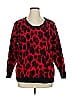 Apt. 9 Animal Print Red Pullover Sweater Size XL (petite) - photo 1