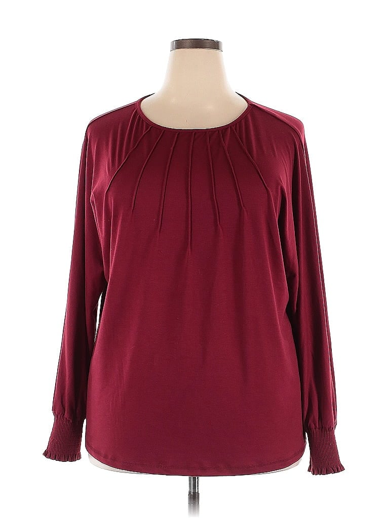 Pre-owned Automet Long Sleeve Blouse In Burgundy
