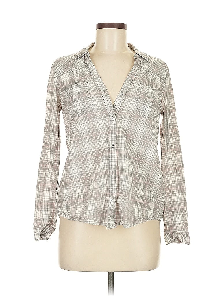 Pre-owned Soft Joie Long Sleeve Blouse In Gray