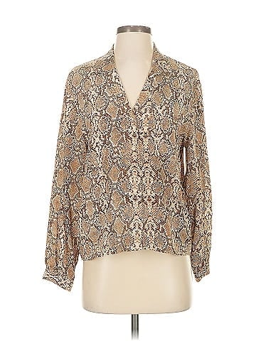 Anine Bing Long Sleeve Silk Top (view 1)