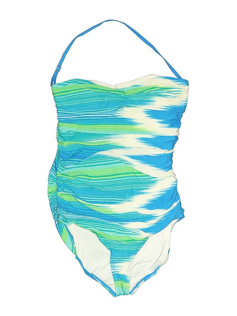Pre-owned Carmen Marc Valvo Swimwear One Piece Swimsuit In Blue
