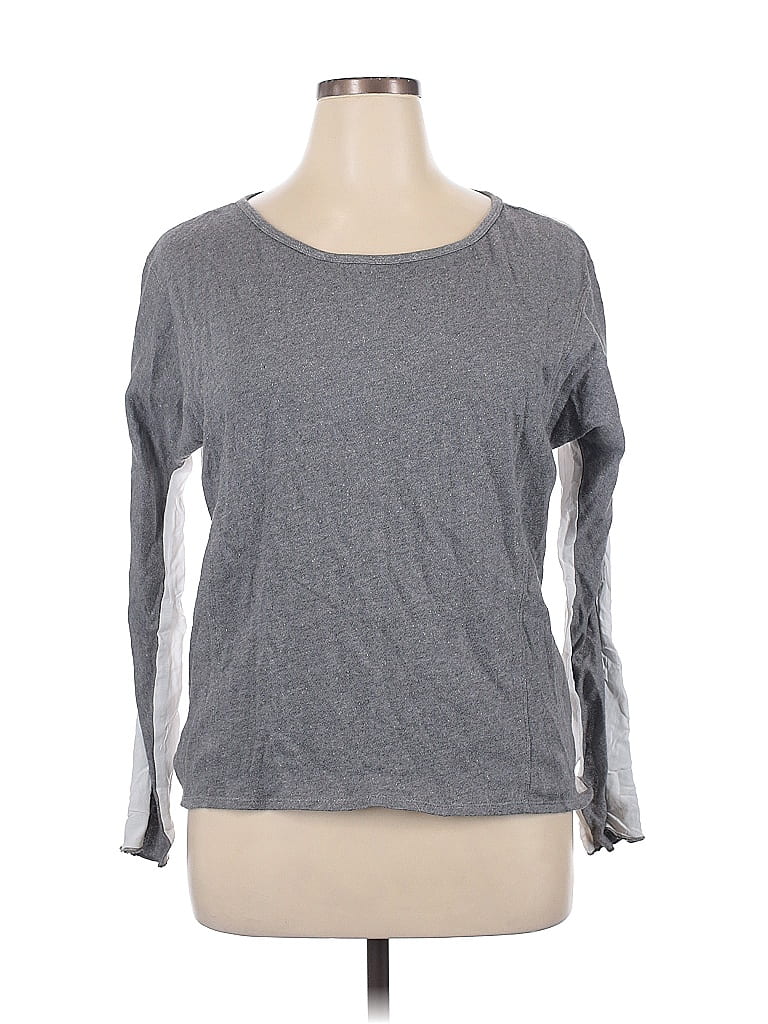 Pre-owned Calvin Klein Performance Long Sleeve Top Gray Crew Neck Tops