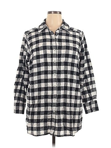 Jessica London 3/4 Sleeve Button-Down Shirt (view 1)