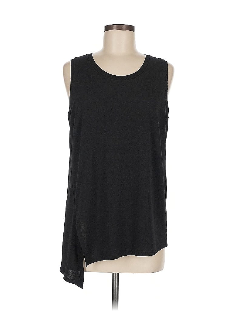 Pre-owned Simply Vera Vera Wang Sleeveless Top Black Scoop Neck Tops