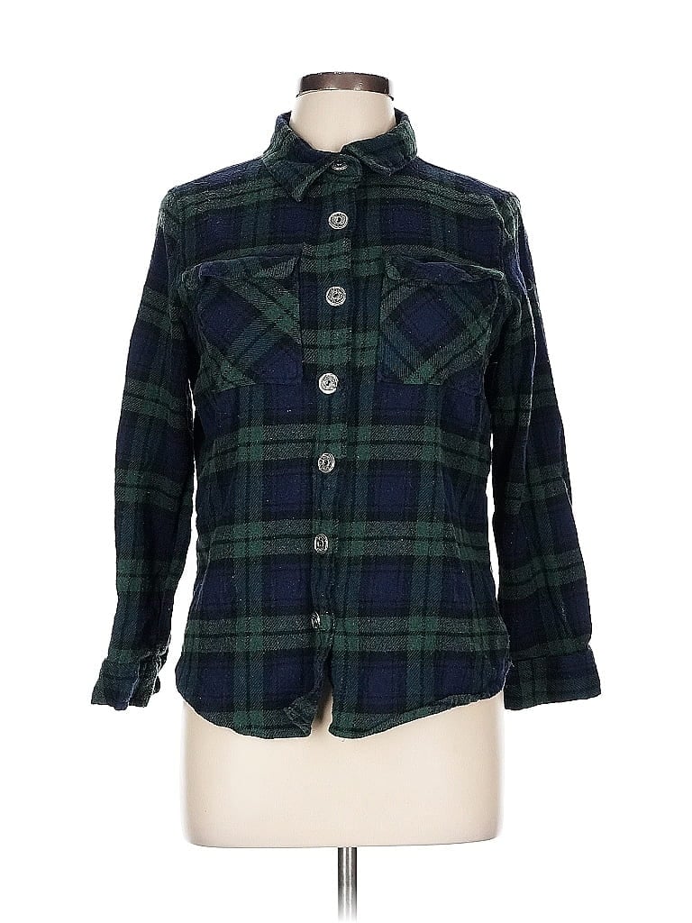 Pre-owned Assorted Brands Long Sleeve Button Down Shirt In Green