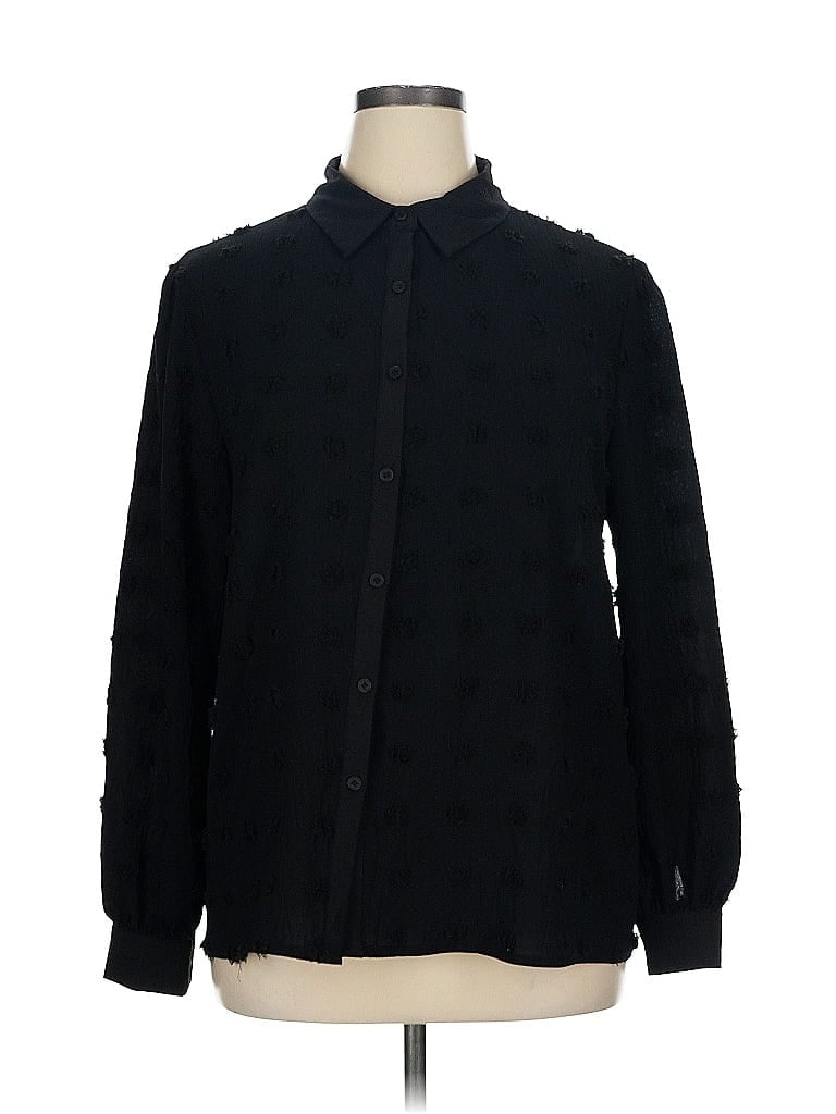 Pre-owned Blooming Jelly Long Sleeve Blouse In Black