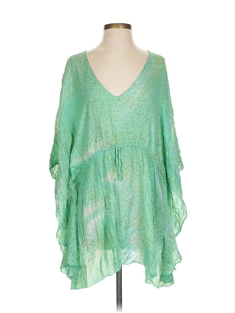 Pre-owned Indah 3/4 Sleeve Blouse In Green