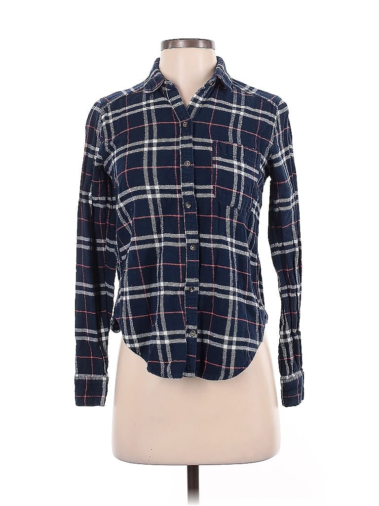 Pre-owned Hollister Long Sleeve Button Down Shirt In Blue