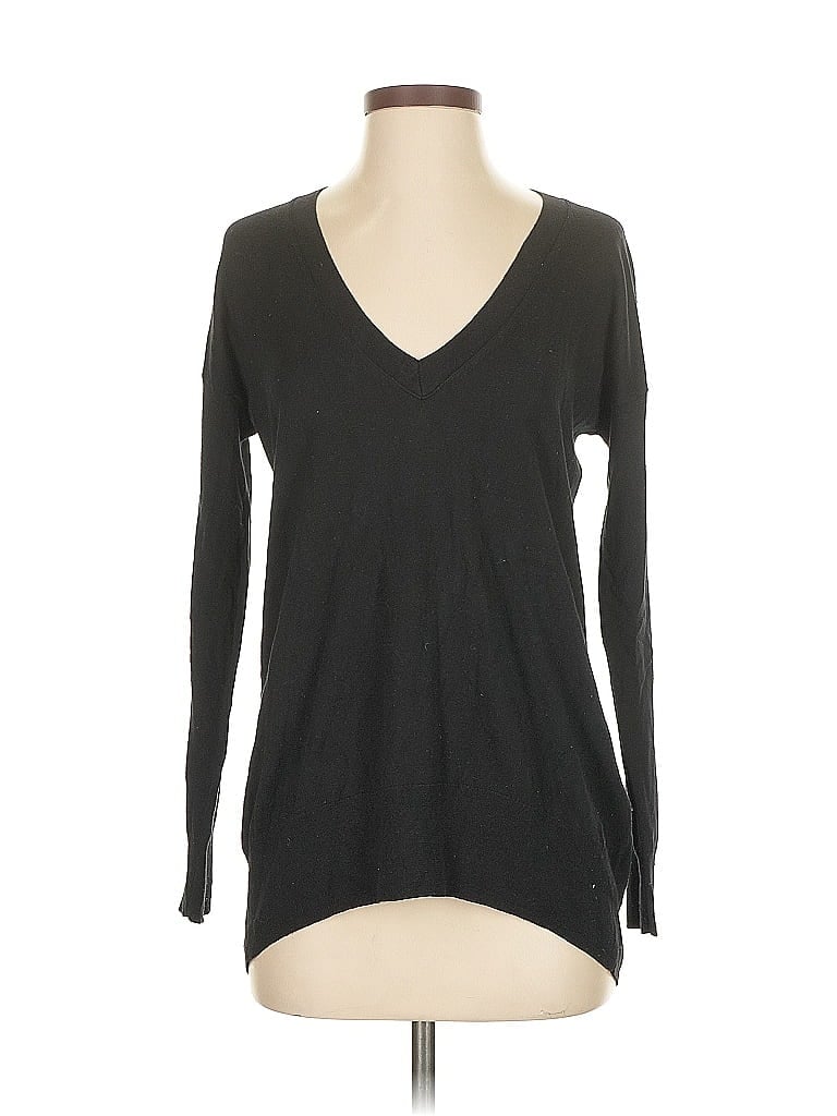 Pre-owned Banana Republic Silk Pullover Sweater In Black