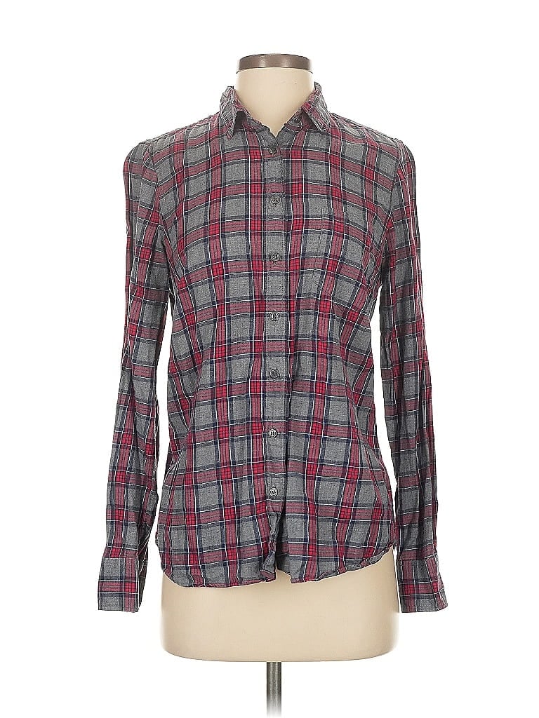 Pre-owned J.crew Factory Store Long Sleeve Button Down Shirt In Gray