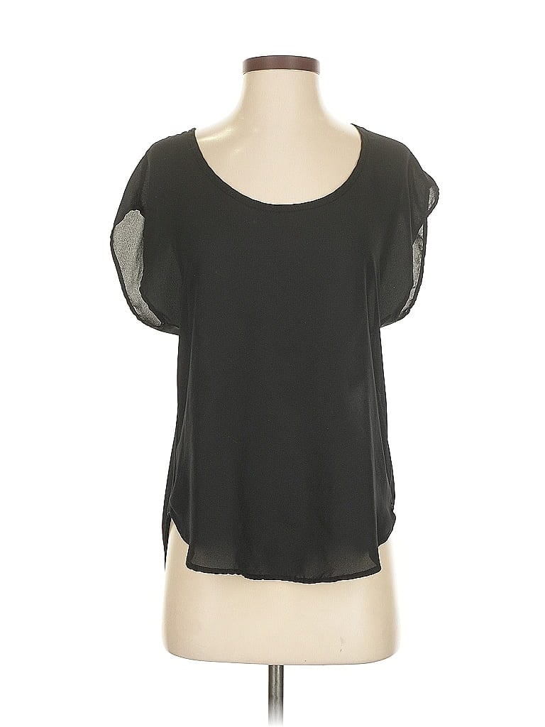 Click to view more detailed imagery on our partner's website Pre-owned Poetry Short Sleeve Blouse In Black
