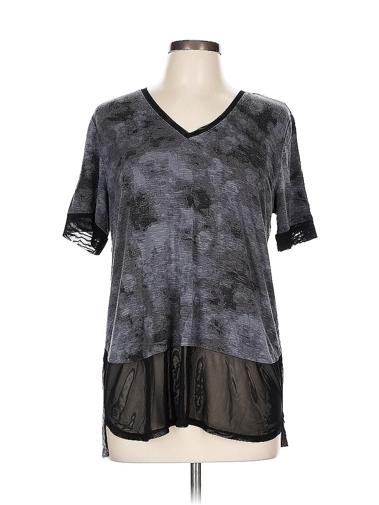 G by Giuliana Rancic Gray Short Sleeve T-Shirt Size L - photo 1