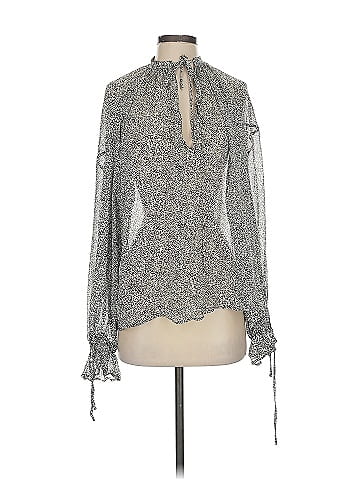 Anine Bing Long Sleeve Silk Top (view 1)