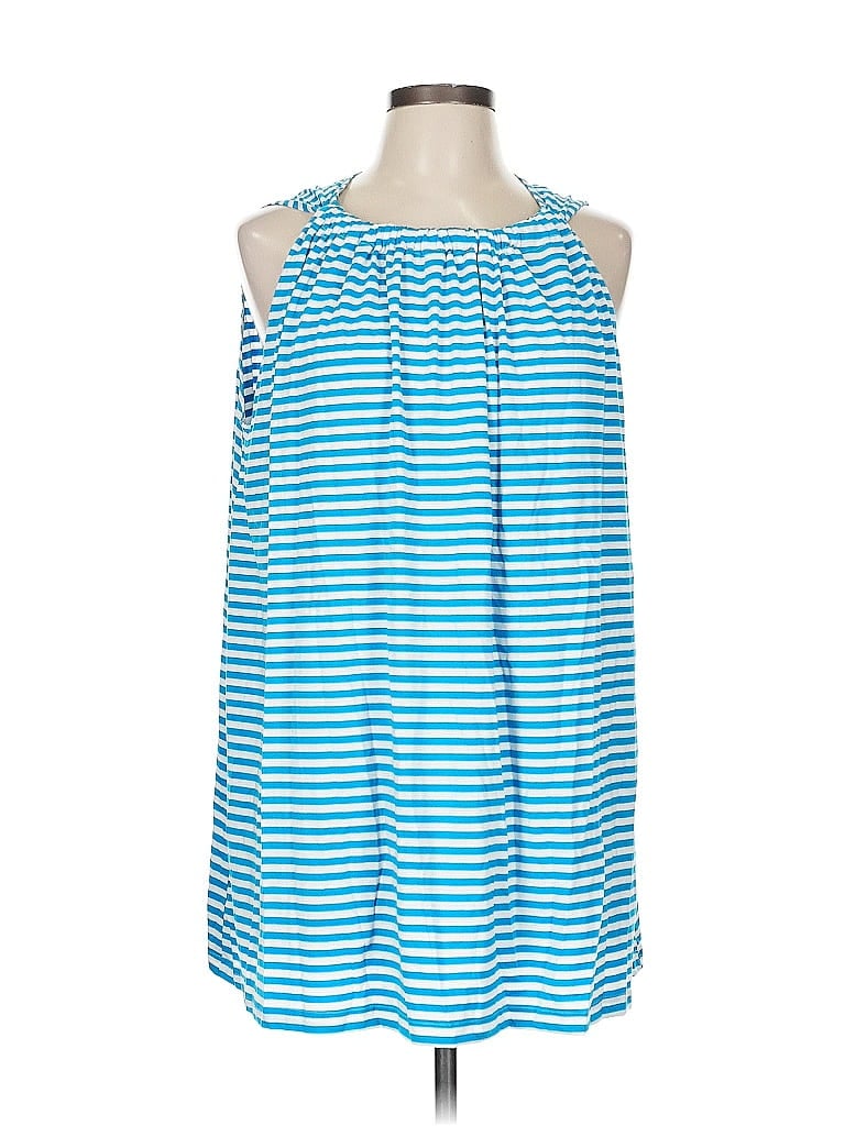 Simple Sleeveless T-shirt In Blue