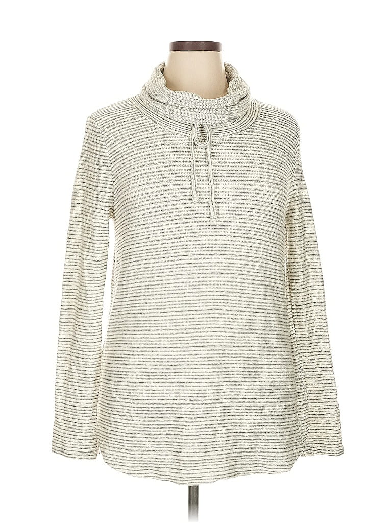 Pre-owned Pink Clover Turtleneck Sweater In White