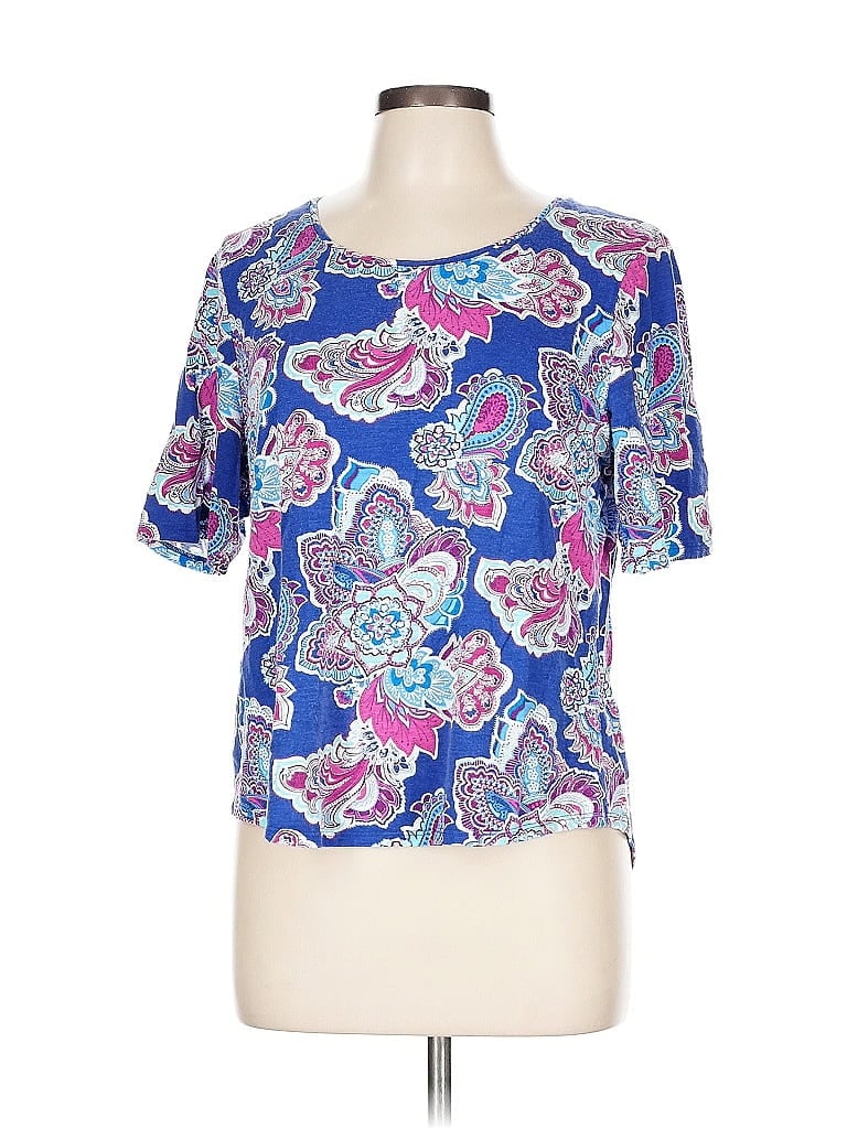 Pre-owned Chico's Short Sleeve T-shirt In Blue