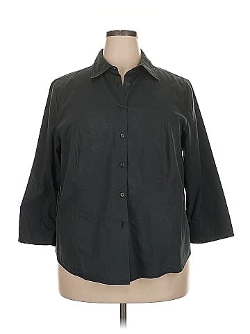 Jessica London 3/4 Sleeve Button-Down Shirt (view 1)