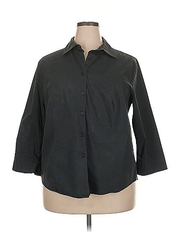 Jessica London 3/4 Sleeve Button-Down Shirt (view 1)