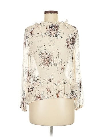 Elizabeth and James Long Sleeve Silk Top (view 2)