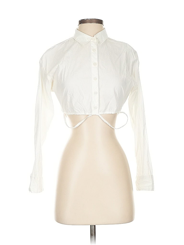 Pre-owned By Anthropologie Long Sleeve Blouse In White