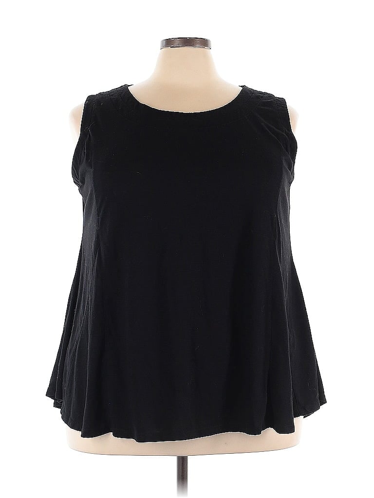 Avenue Black Sleeveless T-Shirt Size 26 - 28 Plus - photo 1