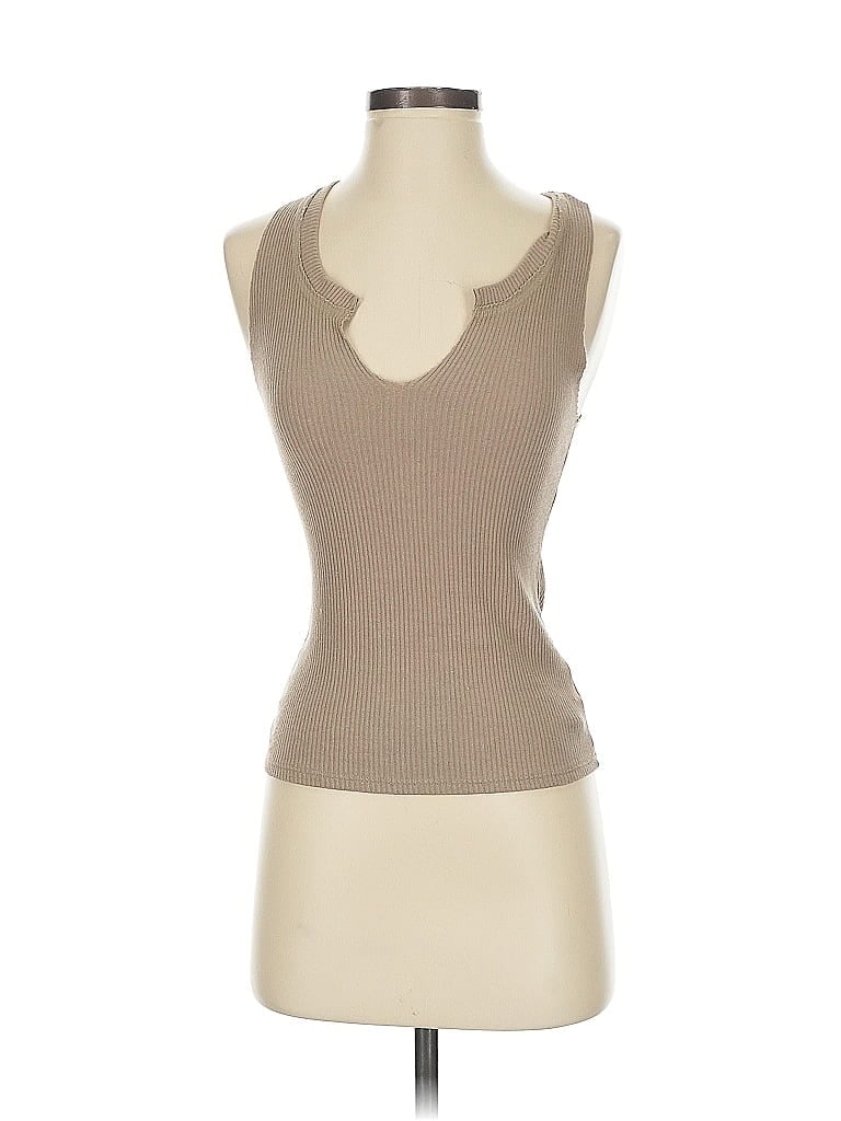 Pre-owned Project Social T Tank Top Tan Strapless Neckline Tops In Brown