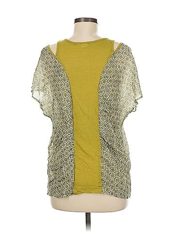 Three Dots Short Sleeve Silk Top (view 2)