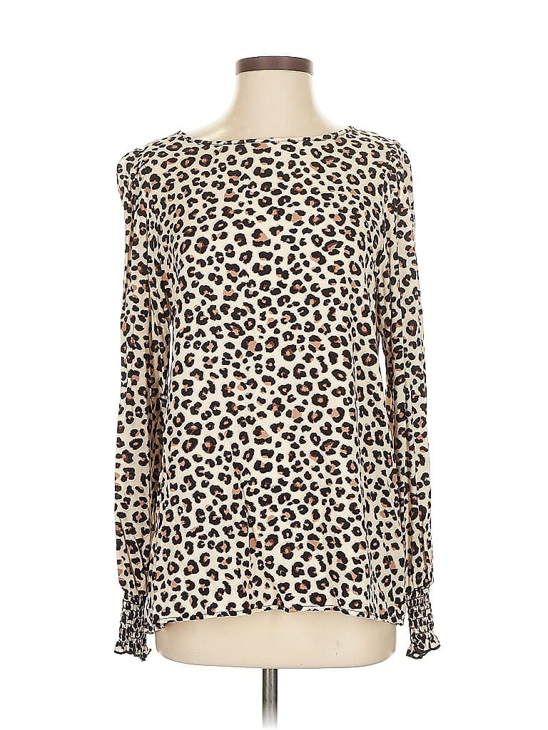 Pre-owned Vine & Love Long Sleeve Blouse In White