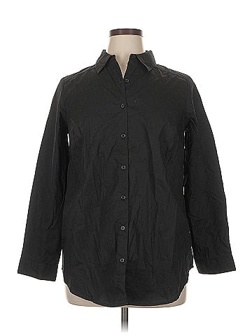 Roaman's 3/4 Sleeve Button-Down Shirt (view 1)