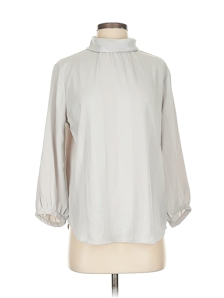 Pre-owned Ann Taylor 3/4 Sleeve Blouse In Gray