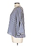 Iris & Ink 100% Polyester Stripes Blue 3/4 Sleeve Blouse Size 10 - photo 5
