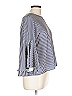 Iris & Ink 100% Polyester Stripes Blue 3/4 Sleeve Blouse Size 10 - photo 4