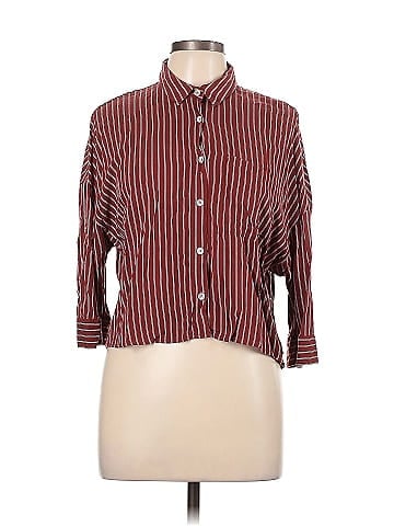 Pull&Bear 3/4 Sleeve Button-Down Shirt (view 1)