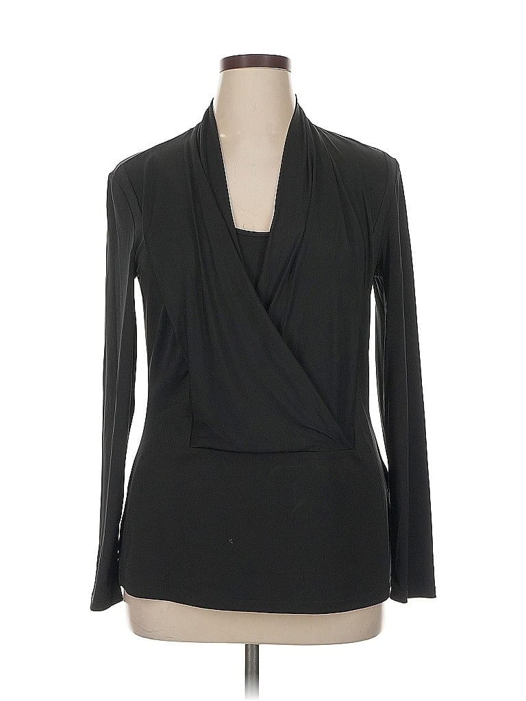 ECI Black Long Sleeve Blouse Size XL - photo 1