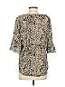 Harve Benard 100% Polyester Animal Print Tan 3/4 Sleeve Blouse Size S - photo 2