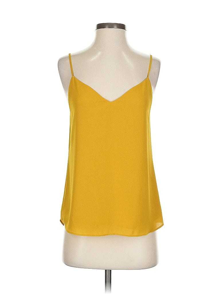 Pre-owned Babaton Tank Top Yellow Halter Neckline Tops