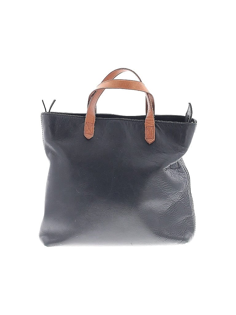 Madewell 100% Leather Gray Black Leather Satchel One size - photo 1