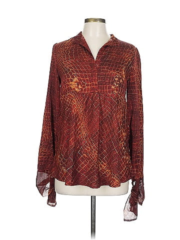 Diane von Furstenberg Long Sleeve Silk Top (view 1)