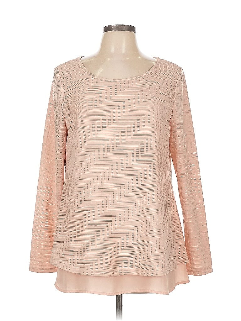 Pre-owned The Limited Long Sleeve Top Tan Square Neckline Tops In Brown