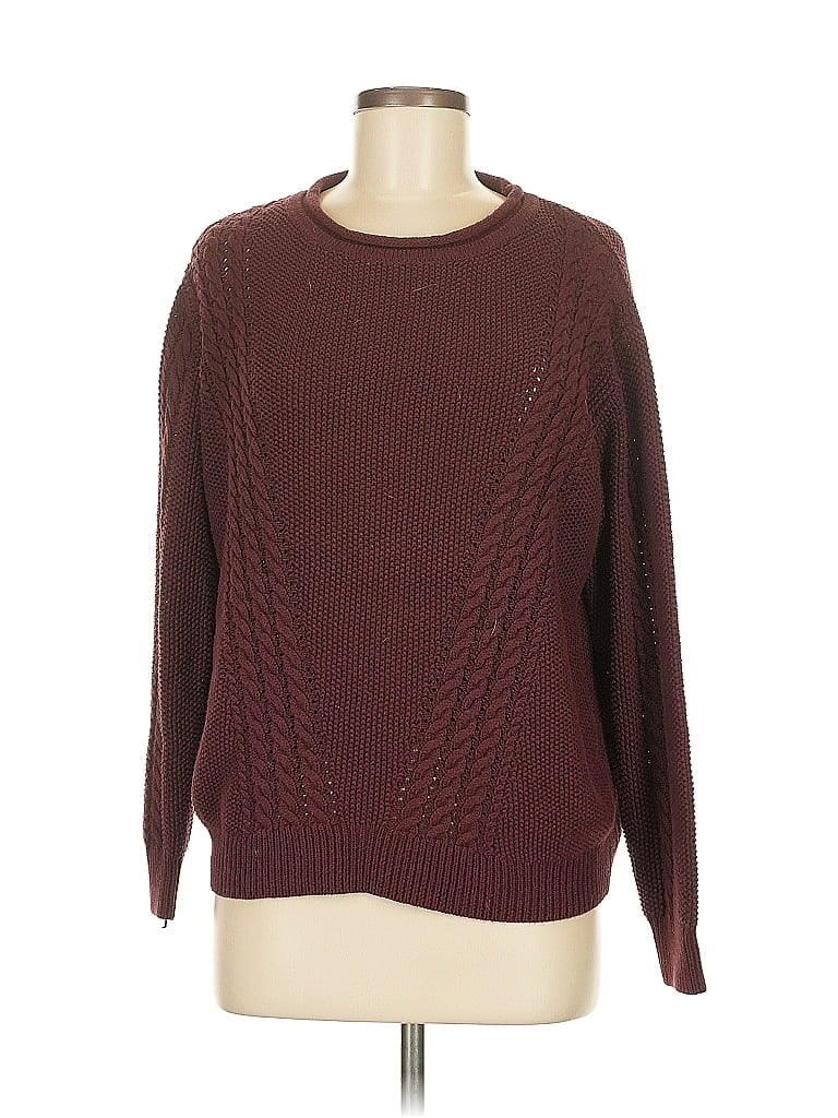 Pre-owned Lucky Brand Pullover Sweater In Burgundy