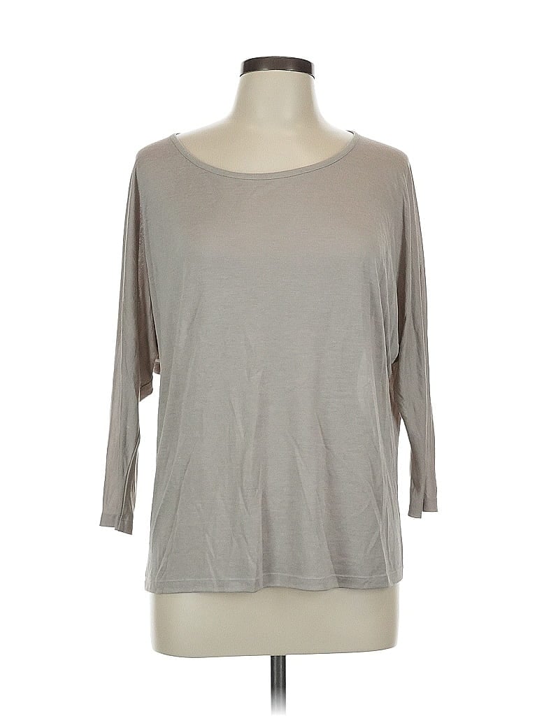 Pre-owned Vince 3/4 Sleeve Top Gray Boatneck Tops