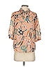 Joie 100% Polyester Floral Tan Short Sleeve Blouse Size XS - photo 1