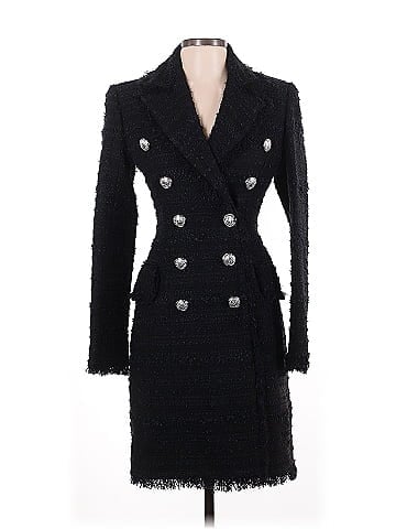 Balmain Double Breasted Tweed Coat (view 1)